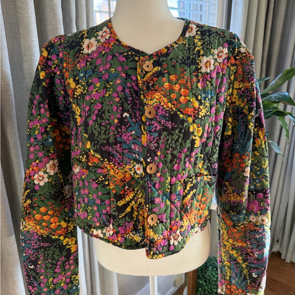 Banjanan Quilted Floral Women's Jacket size m
